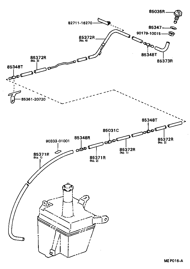 85035-20380 NOZZLE SUB-ASSY, REAR WASHER product image