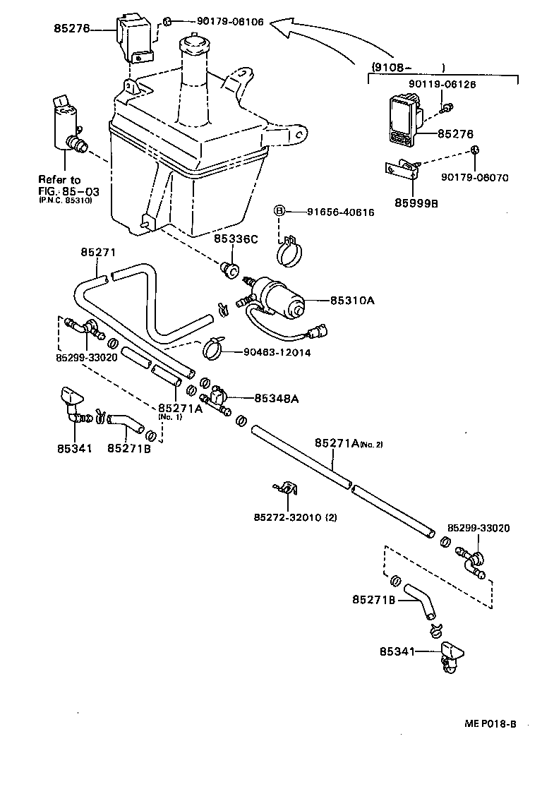 85343-95701 HOSE, HEADLAMP CLEANER, NO.2 product image