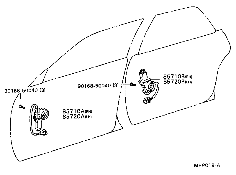 85710-20160 MOTOR ASSY, POWER WINDOW REGULATOR, REAR RH product image