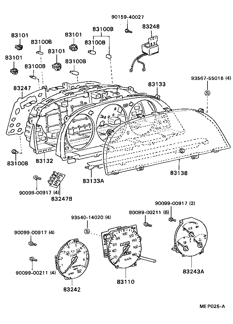 83132-1B280 CASE, COMBINATION METER product image