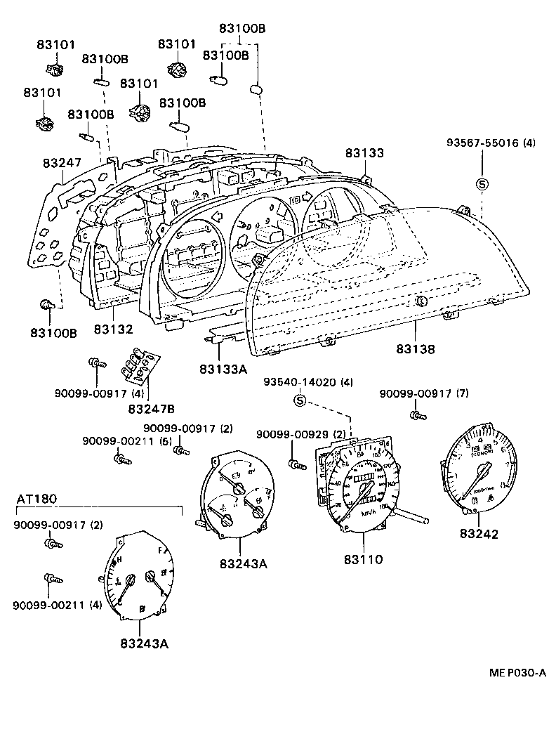 83132-1B360 CASE, COMBINATION METER product image