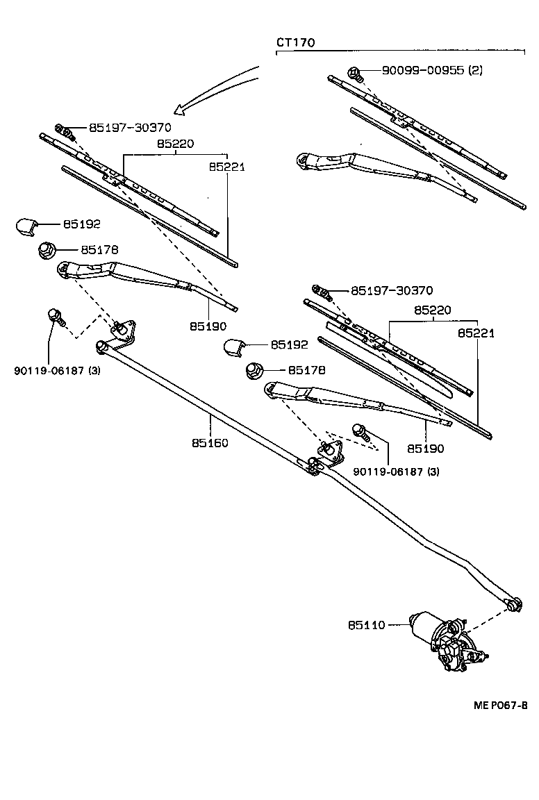 85150-20641 LINK ASSY, WINDSHIELD WIPER product image