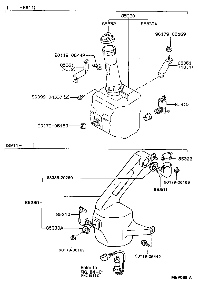 85035-20300-08 NOZZLE SUB-ASSY, WASHER product image
