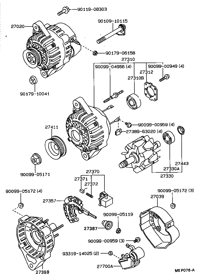27020-16170 ALTERNATOR ASSY product image