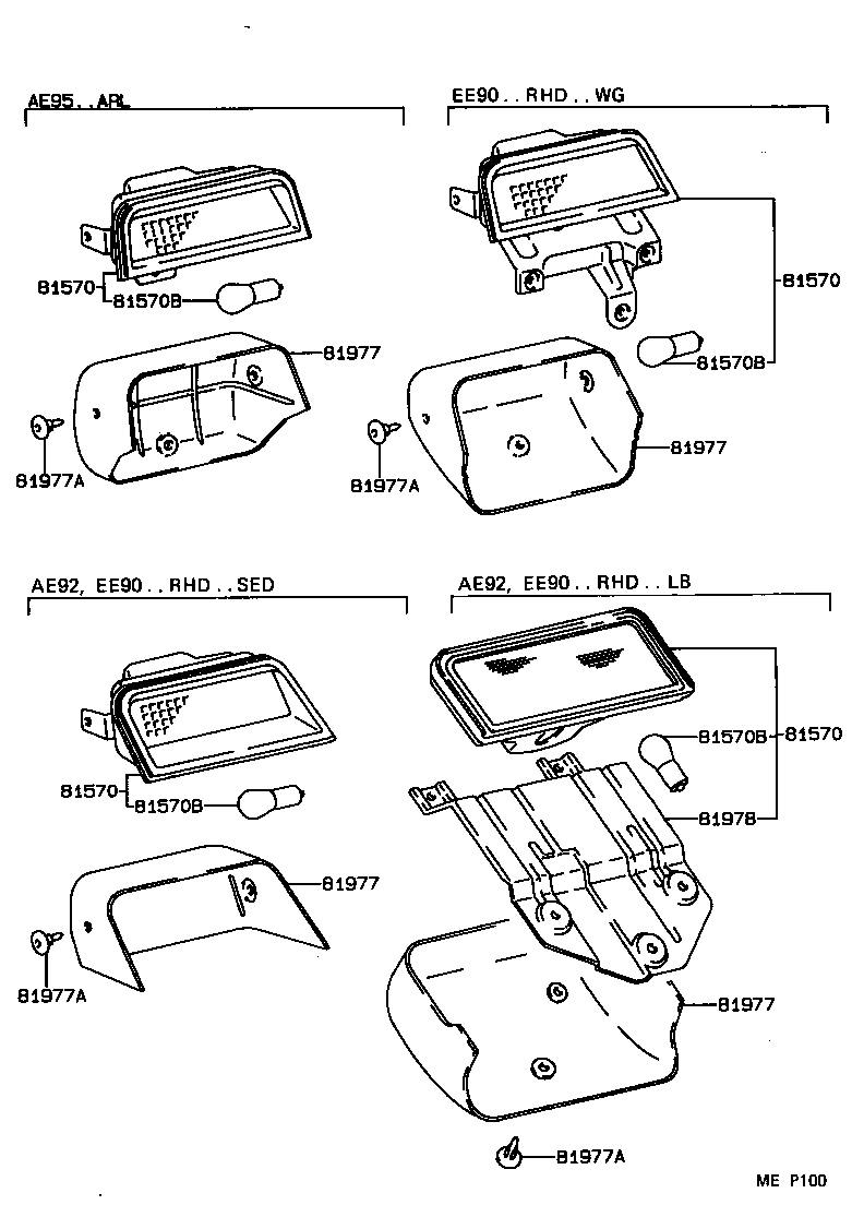 81570-12140 LAMP ASSY, CENTER STOP product image