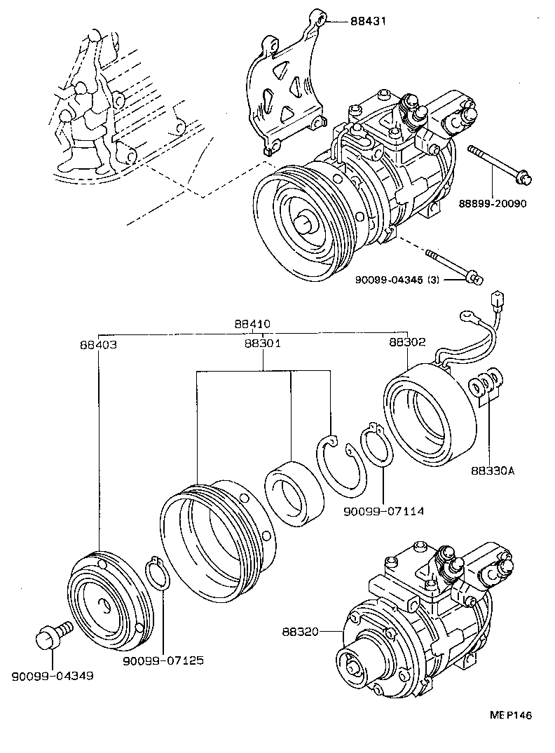 88411-20140 STATOR SUB-ASSY, MAGNET CLUTCH product image