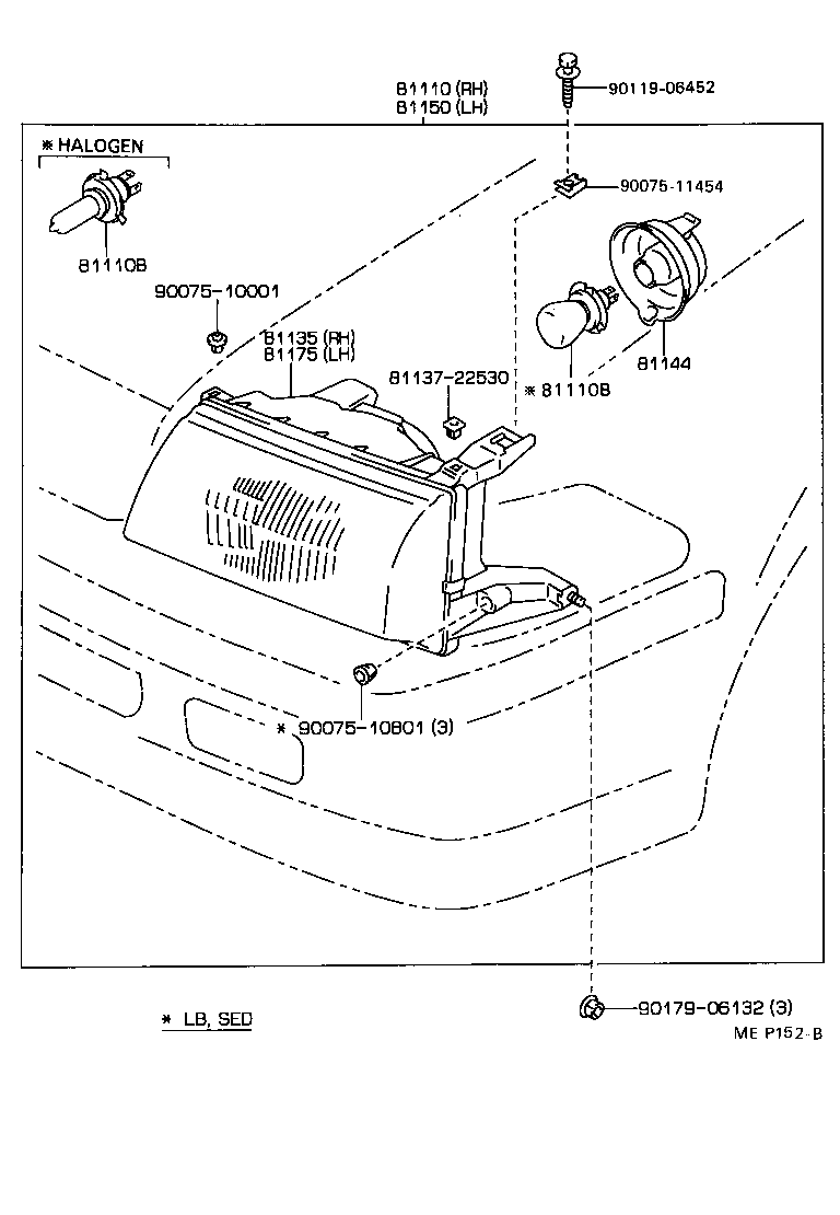81130-2B520 UNIT ASSY, HEADLAMP, RH product image