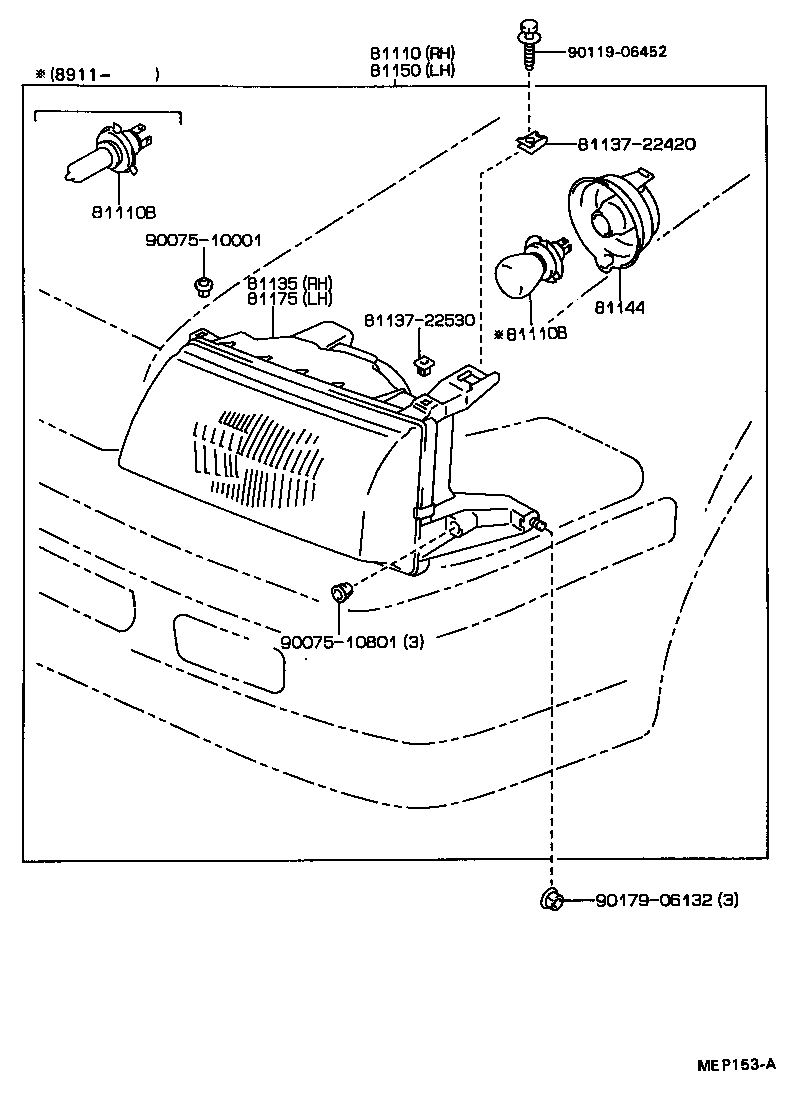 81150-2B490 HEADLAMP ASSY, LH product image