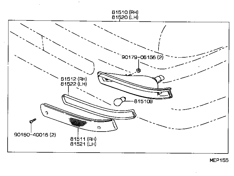 81520-80072 LAMP ASSY, FRONT TURN SIGNAL, LH product image