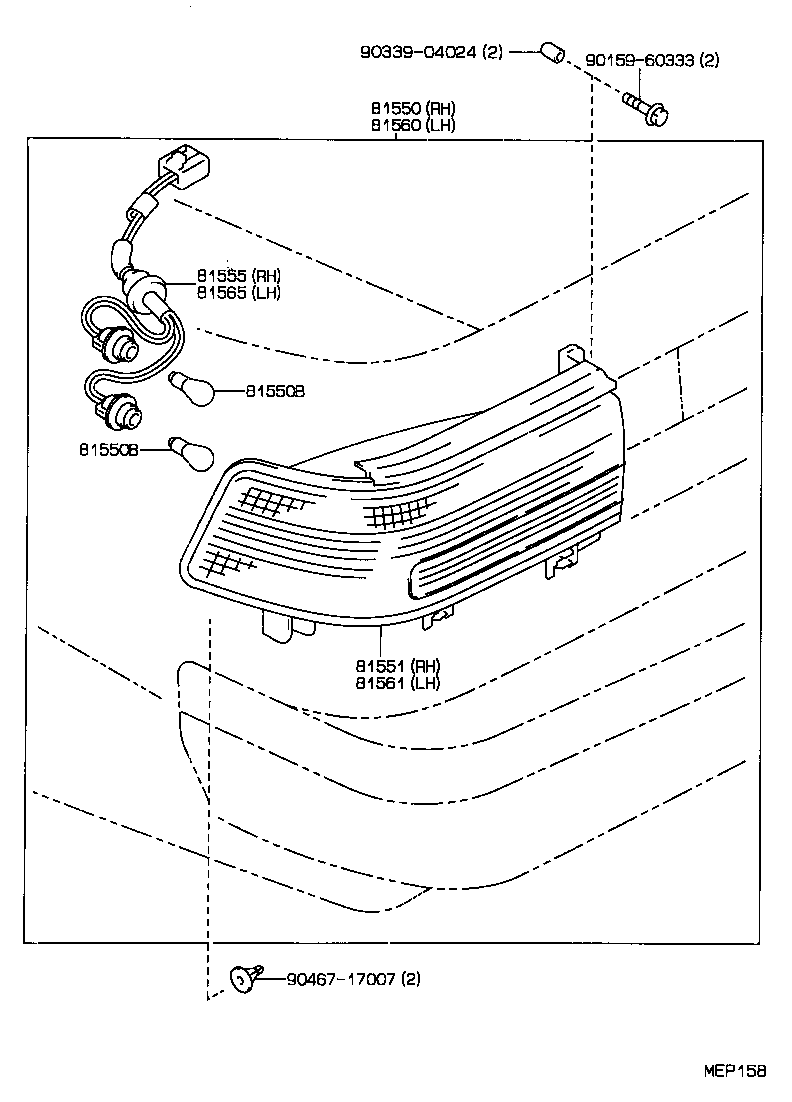 81555-95503 SOCKET & WIRE SUB-ASSY, REAR COMBINATION LAMP, RH product image