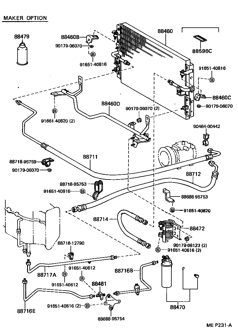 88710-95706 PIPE, COOLER REFRIGERANT LIQUID, B product image