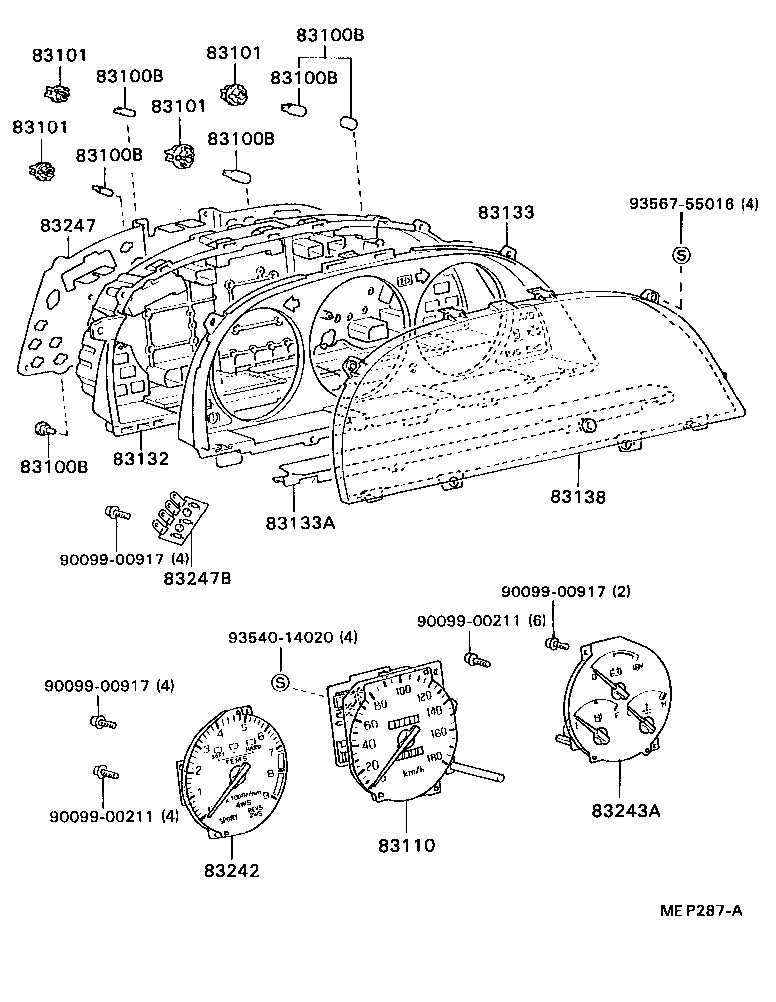 83132-1B360 CASE, COMBINATION METER product image