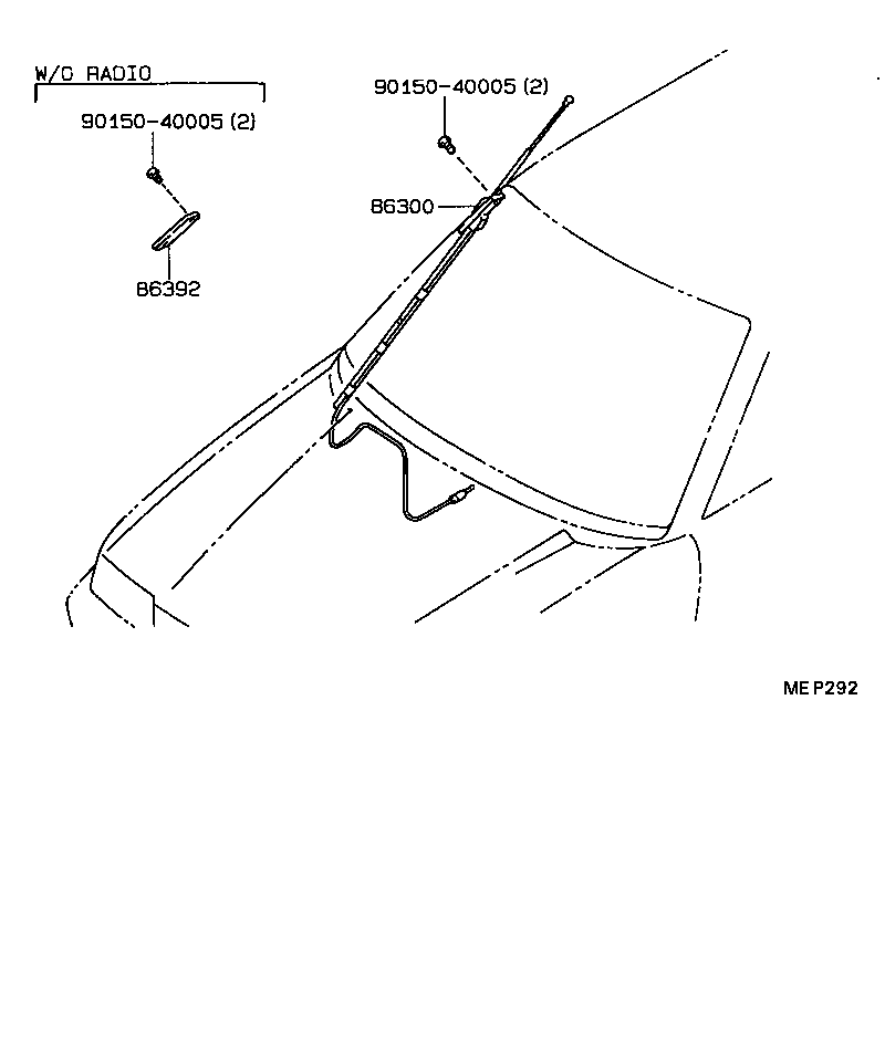86300-20870 ANTENNA ASSY, W/HOLDER product image