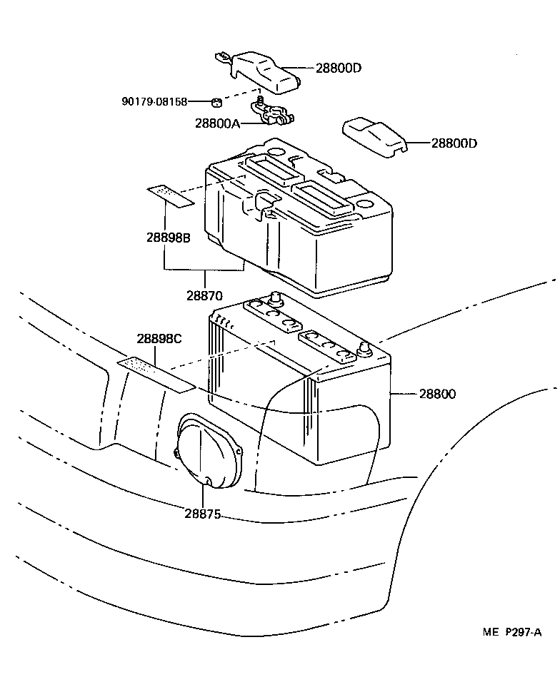 28875-50010 DUCT, BATTERY INSULATOR, NO.1 product image