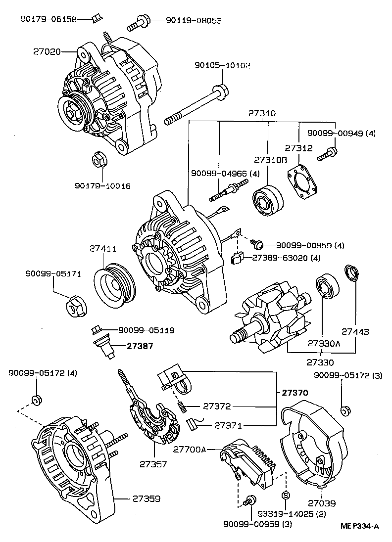 27060-16220 ALTERNATOR ASSY product image