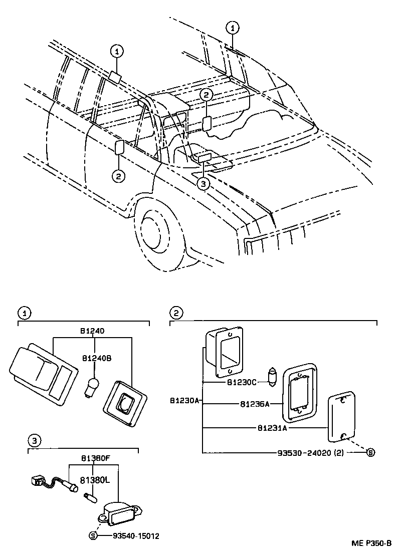 81260-40040 LAMP ASSY, GLOVE BOX product image