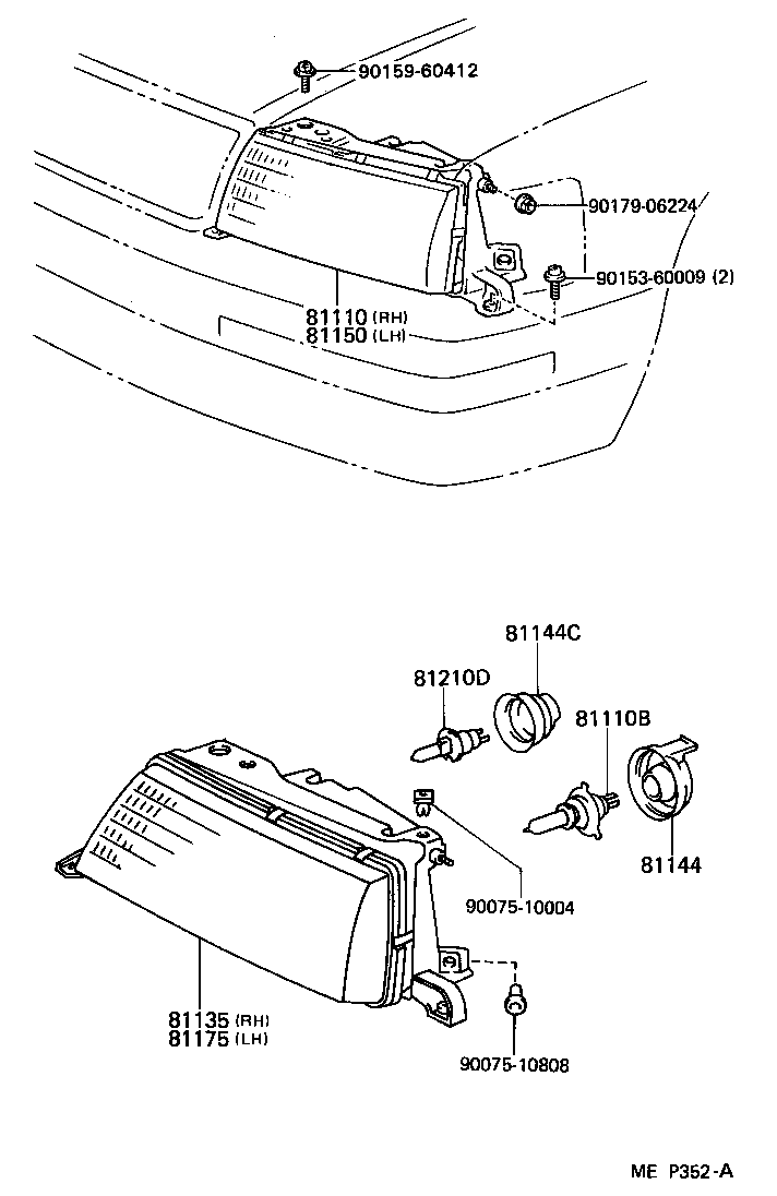 81150-50091 HEADLAMP ASSY, LH product image