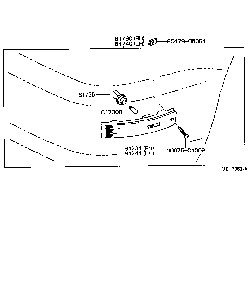 81740-50030 LAMP ASSY, SIDE TURN SIGNAL, LH product image