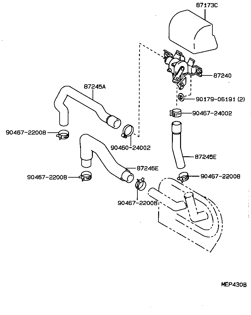 87240-50030 VALVE ASSY, HEATER WATER product image