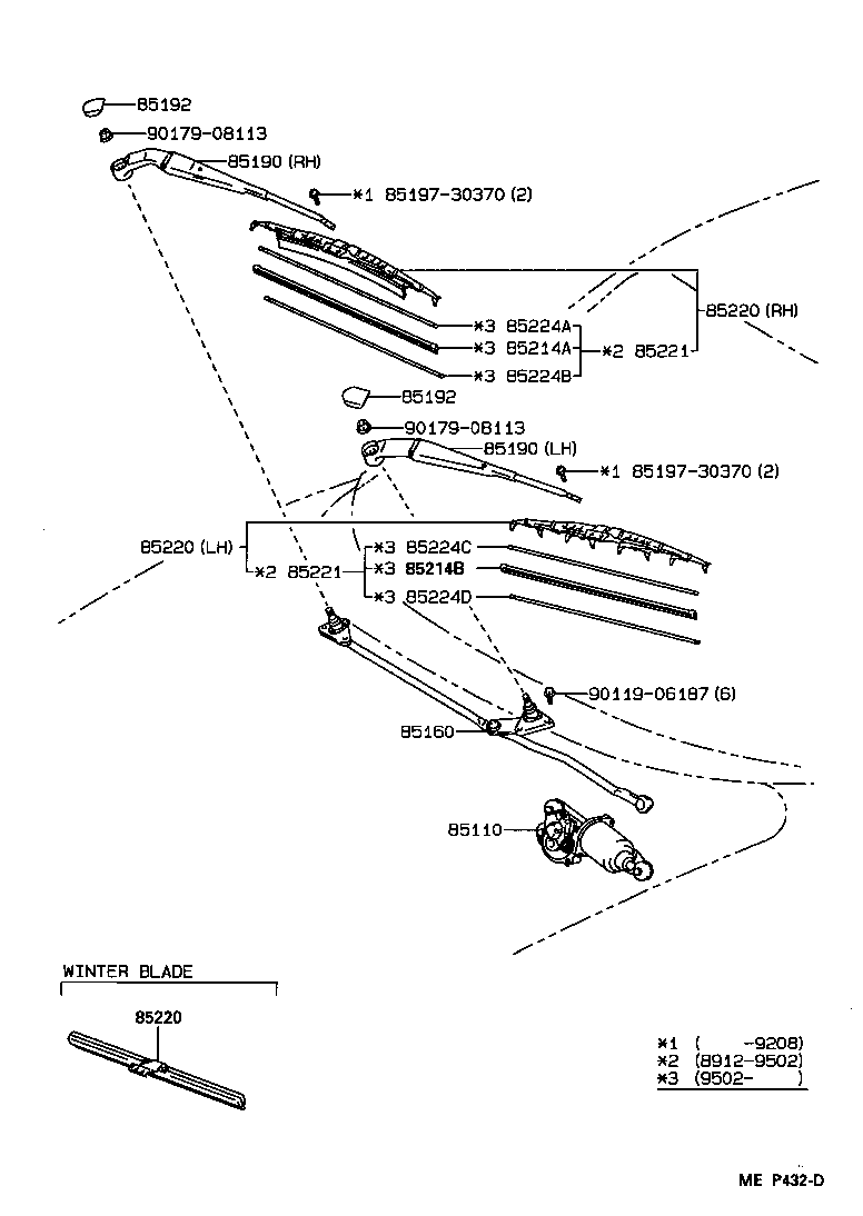 85070-17040 MOTOR ASSY, WINDSHIELD WIPER product image