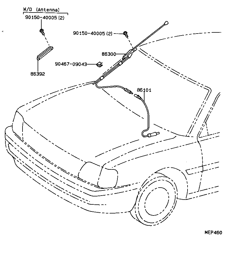 86300-10160 ANTENNA ASSY, W/HOLDER product image