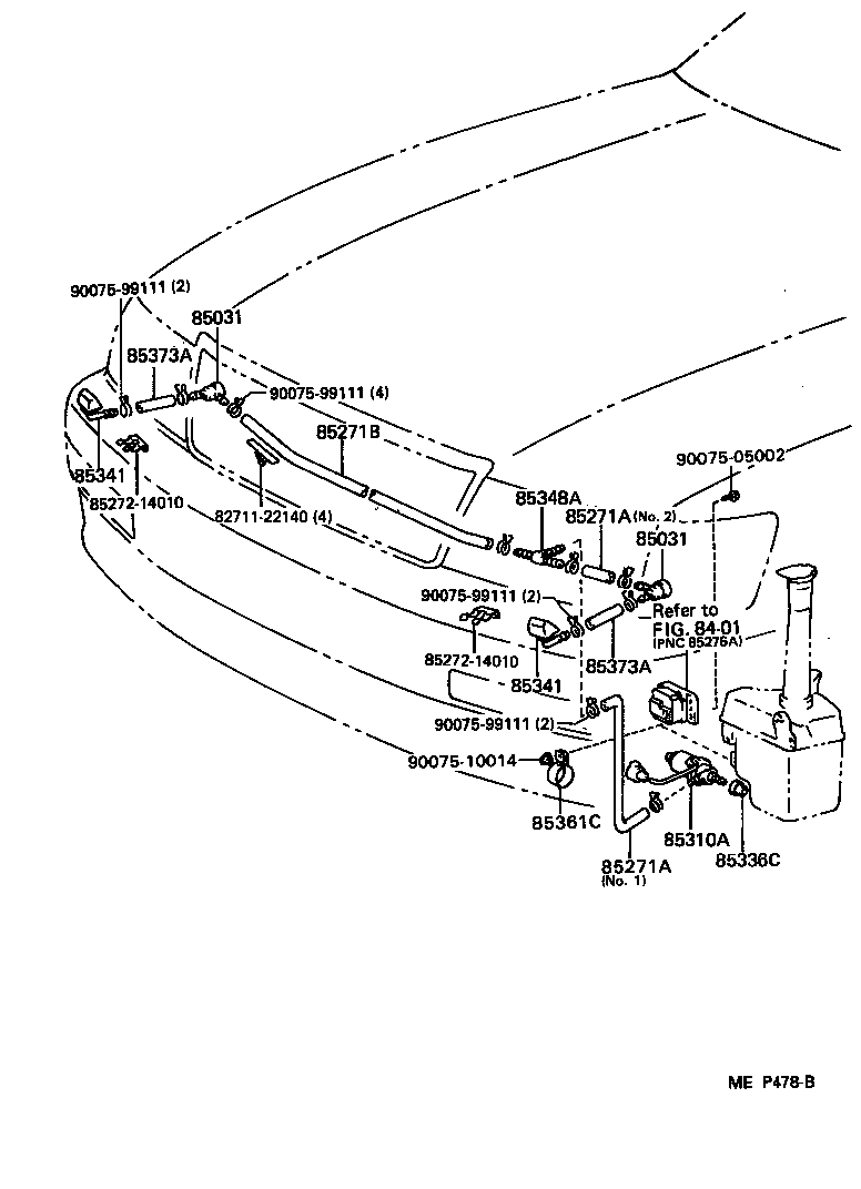 Toyota 85277-50010 BRACKET, WASHER
