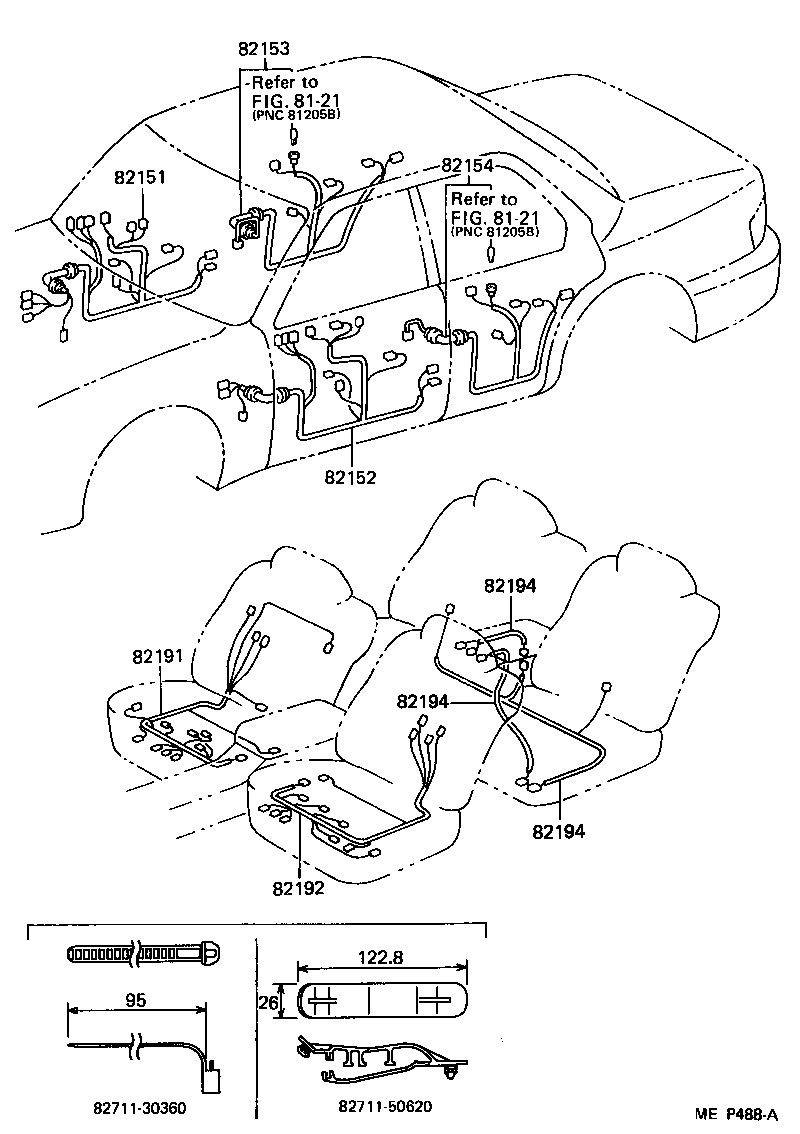82191-50050 WIRE, FRONT SEAT, RH product image