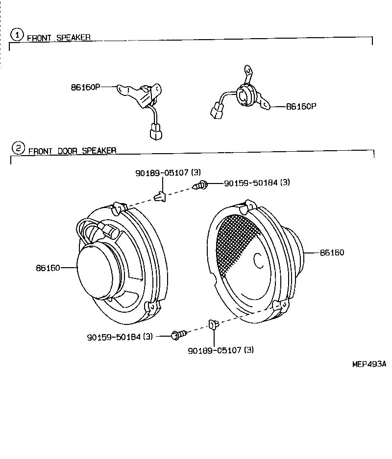 Toyota 86160-17040 SPEAKER ASSY, FRONT NO.1