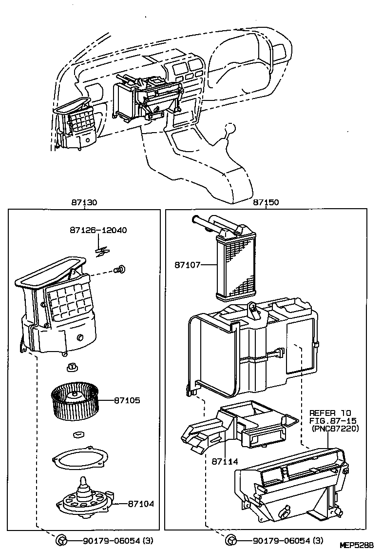 87104-10230 MOTOR SUB-ASSY, HEATER BLOWER product image