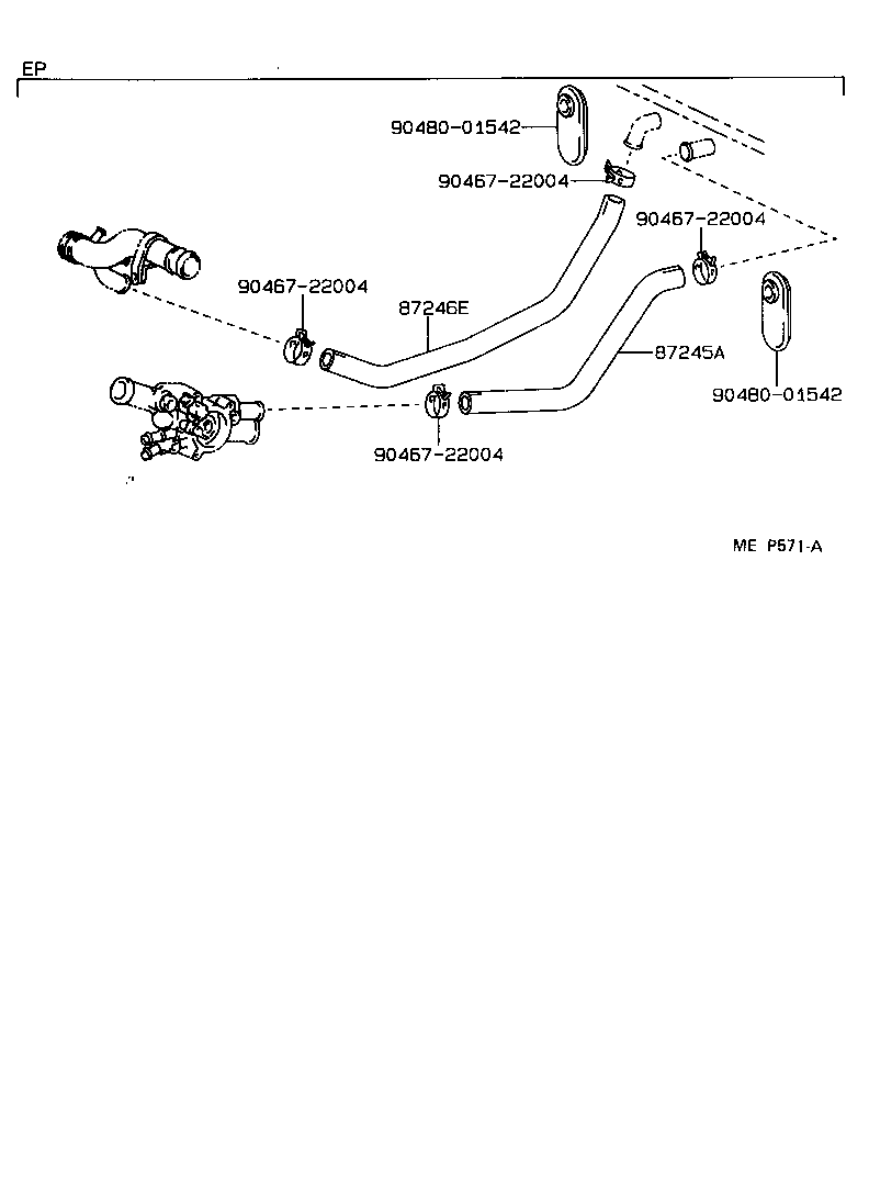 87245-10530 HOSE, HEATER WATER, INLET A product image