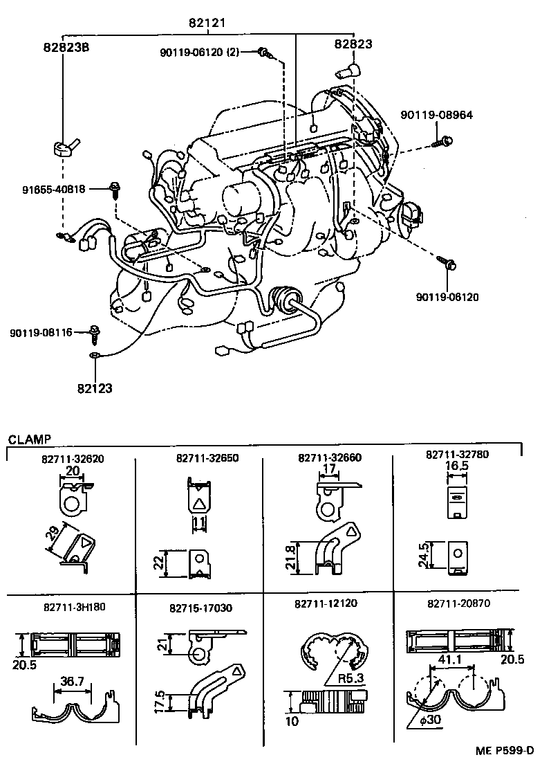 Toyota 82181-17191 WIRE, LUGGAGE ROOM, NO.1