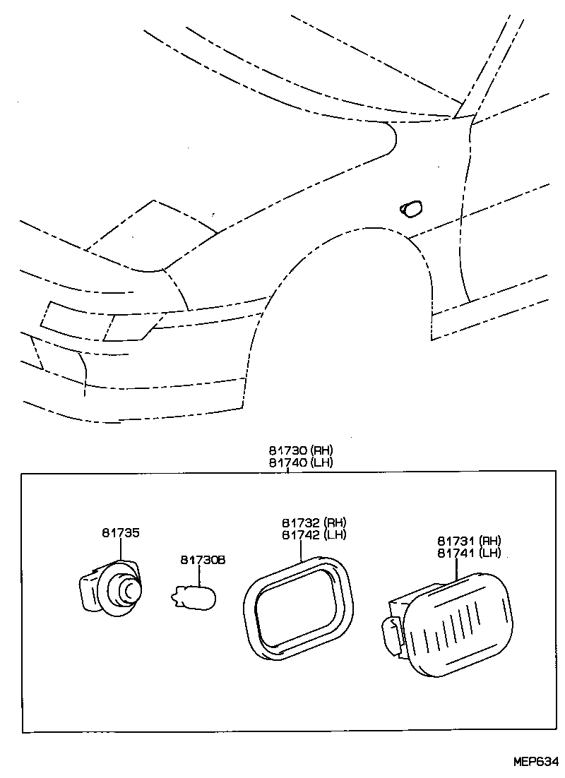 81741-17030 LENS, SIDE TURN SIGNAL LAMP, LH product image