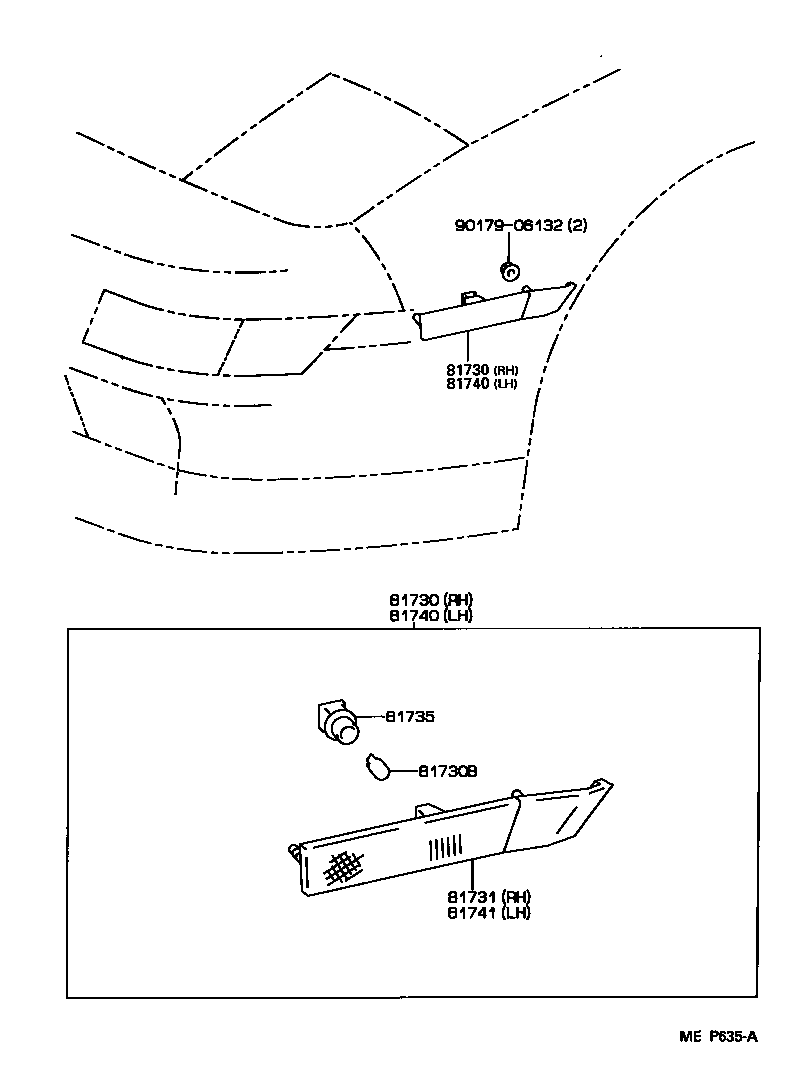 Toyota 81740-17020-E0 LAMP ASSY, SIDE TURN SIGNAL, LH