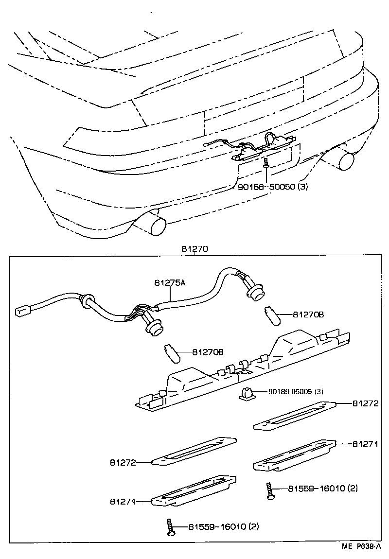 81275-17030 CORD, LICENSE PLATE LAMP product image