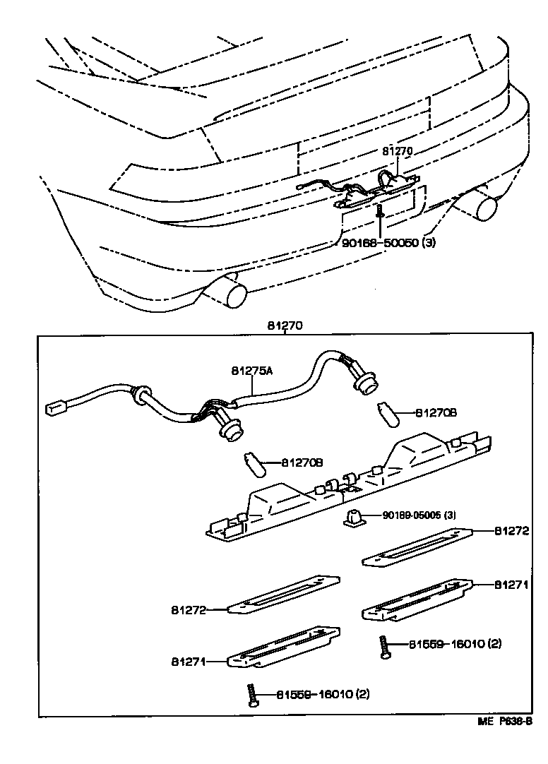 Toyota 81270-17030 LAMP ASSY, LICENSE PLATE