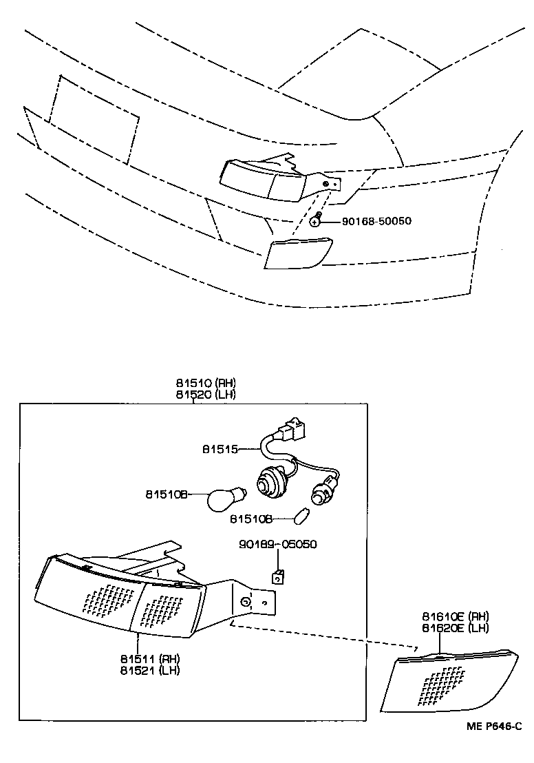 81510-80076 LAMP ASSY, FRONT TURN SIGNAL, RH product image