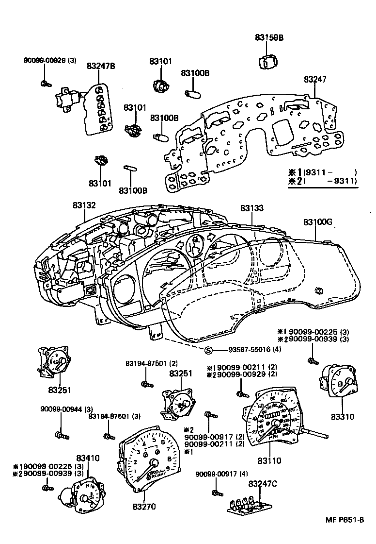 Toyota 83119-24130 BULB, COMBINATION METER, NO.1