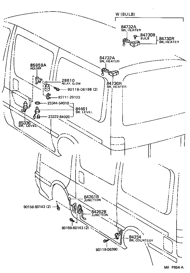 84730-95J06 SWITCH ASSY, HEATER BLOWER product image