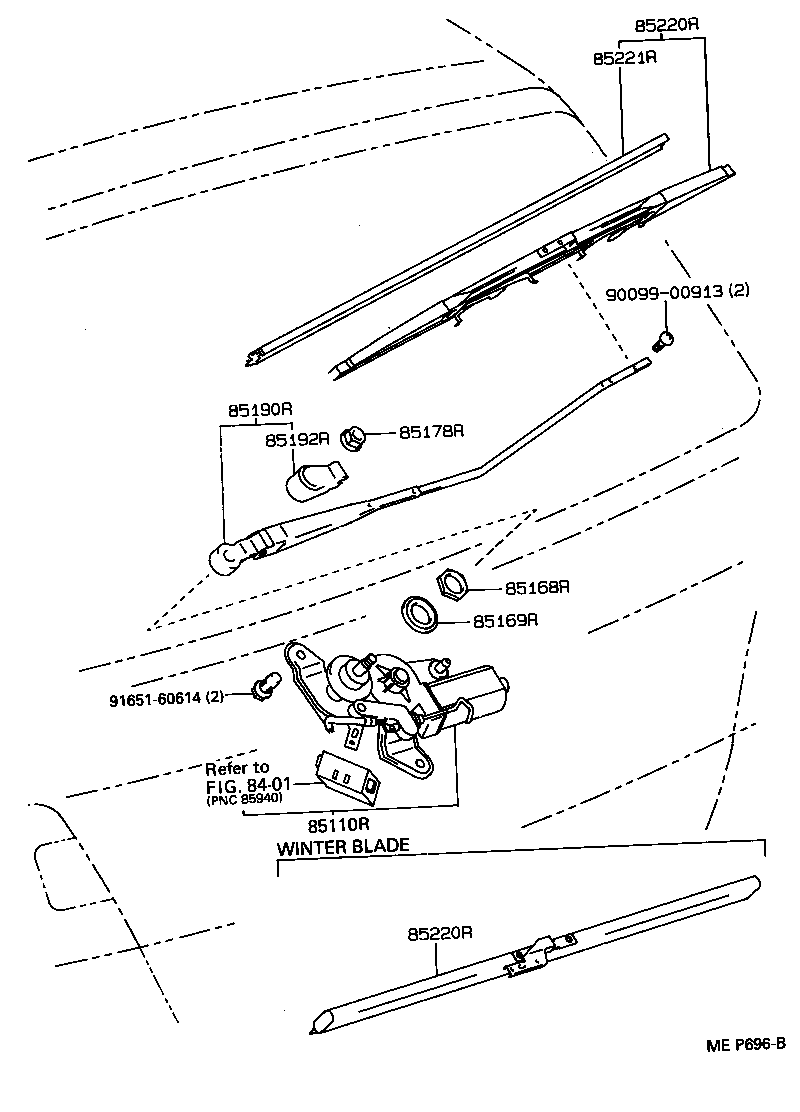 85291-10010 BLADE ASSY, REAR WIPER product image