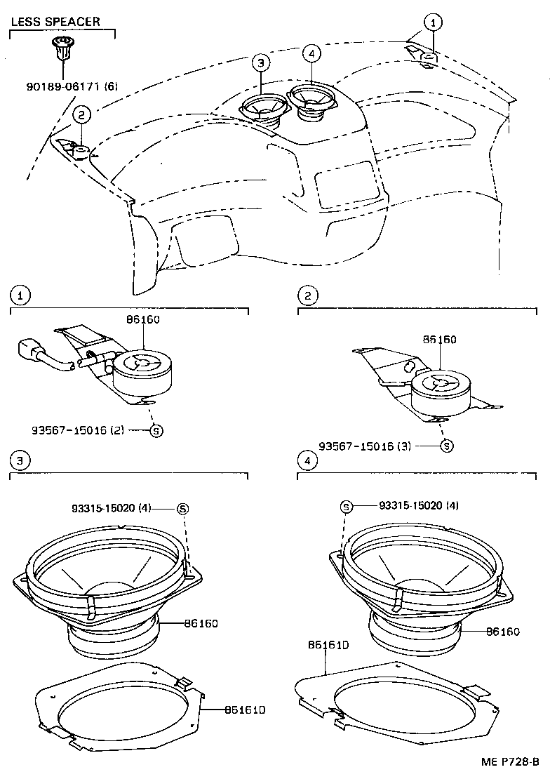 Toyota 86160-28280 SPEAKER ASSY, FRONT NO.1