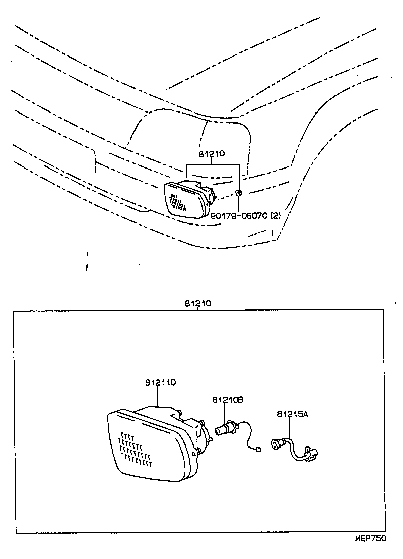 81215-10110 SOCKET & WIRE, FOG LAMP product image
