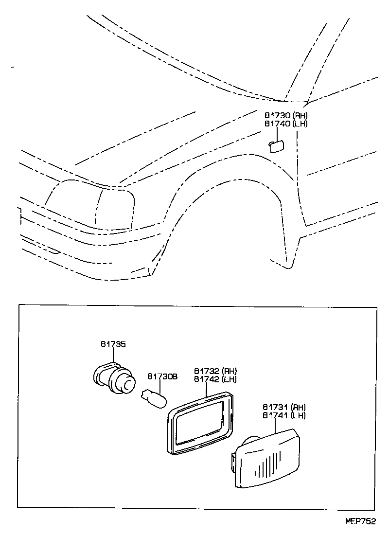 81730-17012 LAMP ASSY, SIDE TURN SIGNAL, RH product image