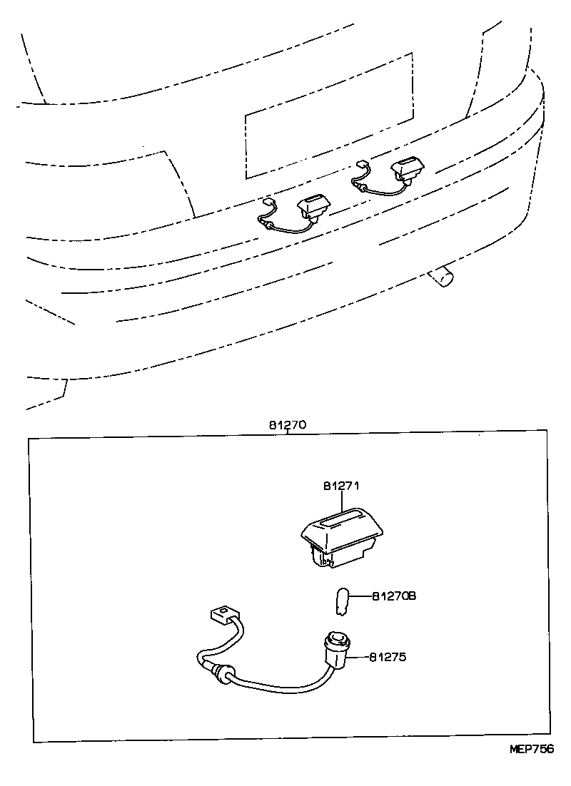 81270-10180 LAMP ASSY, LICENSE PLATE product image