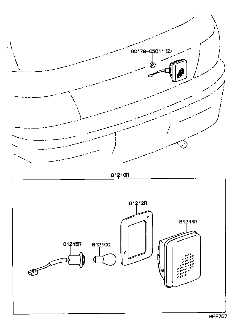81210-10090 LAMP ASSY, REAR FOG product image