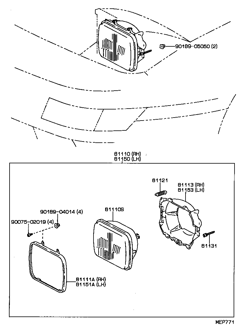 81111-2B360 RING, SEALED BEAM RETAINING, NO.1 RH product image
