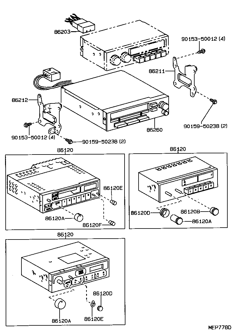 86212-10120 BRACKET, RADIO, NO.2 product image