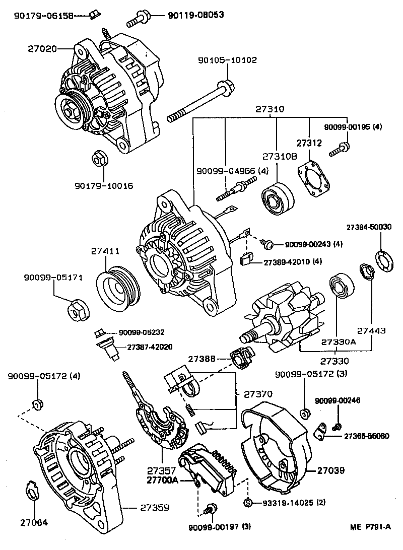 27060-11260 ALTERNATOR ASSY product image