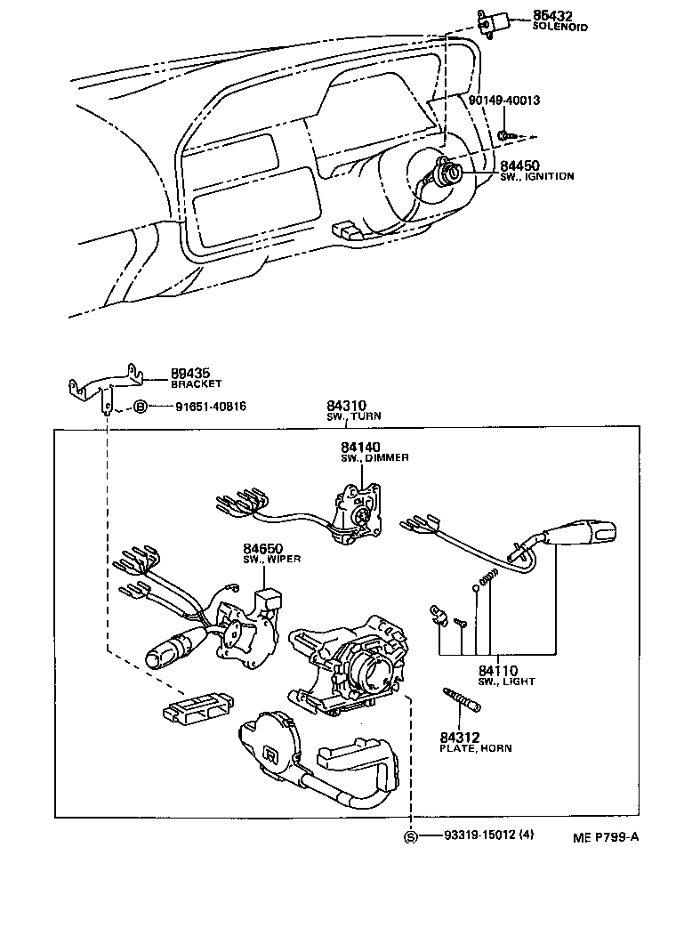 84730-95J06 SWITCH ASSY, HEATER BLOWER product image