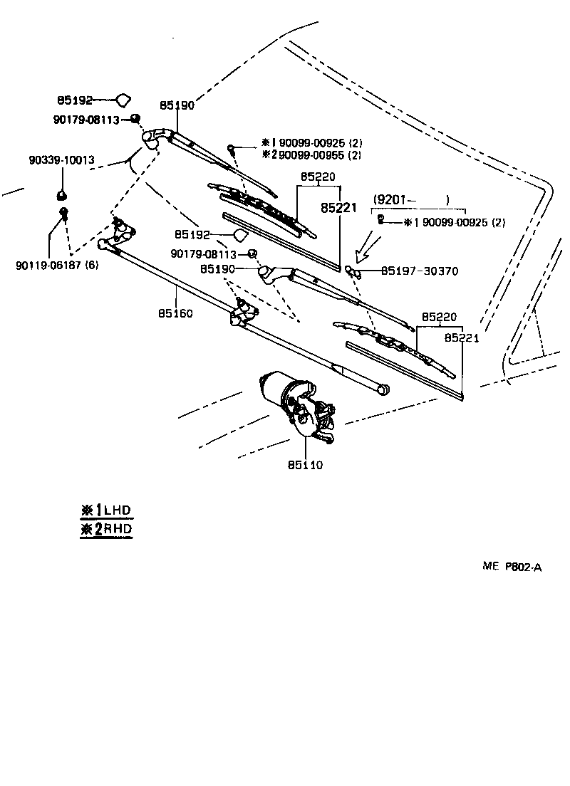 85110-10370 MOTOR ASSY, WINDSHIELD WIPER product image