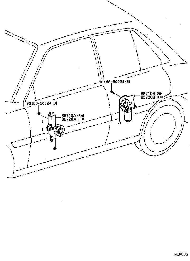 85720-10020 MOTOR ASSY, POWER WINDOW REGULATOR, FRONT LH product image